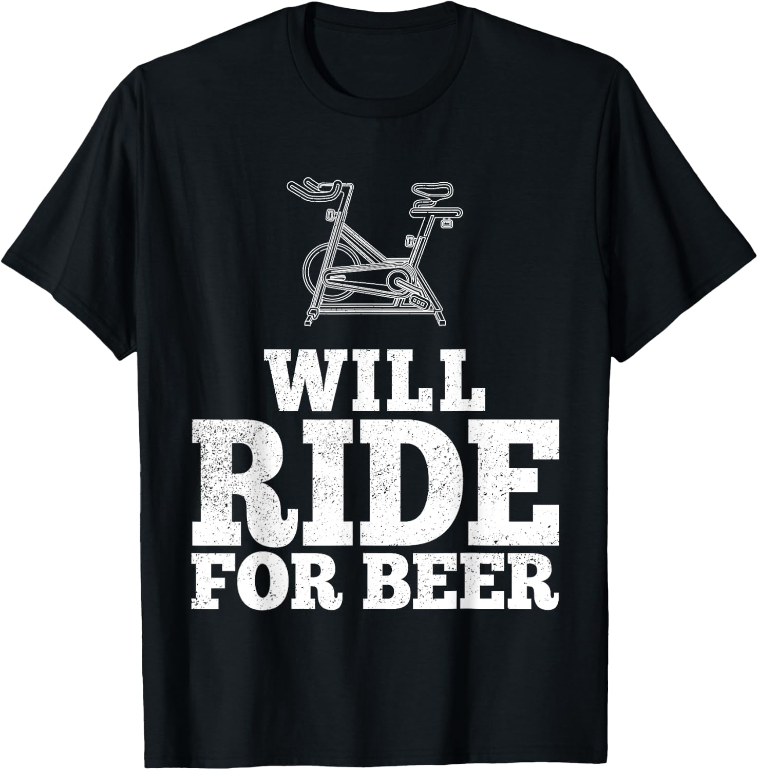 Will Ride For Beer Spin Class Funny Spinning Cycling Gym T-Shirt - T-Shirt | Black
