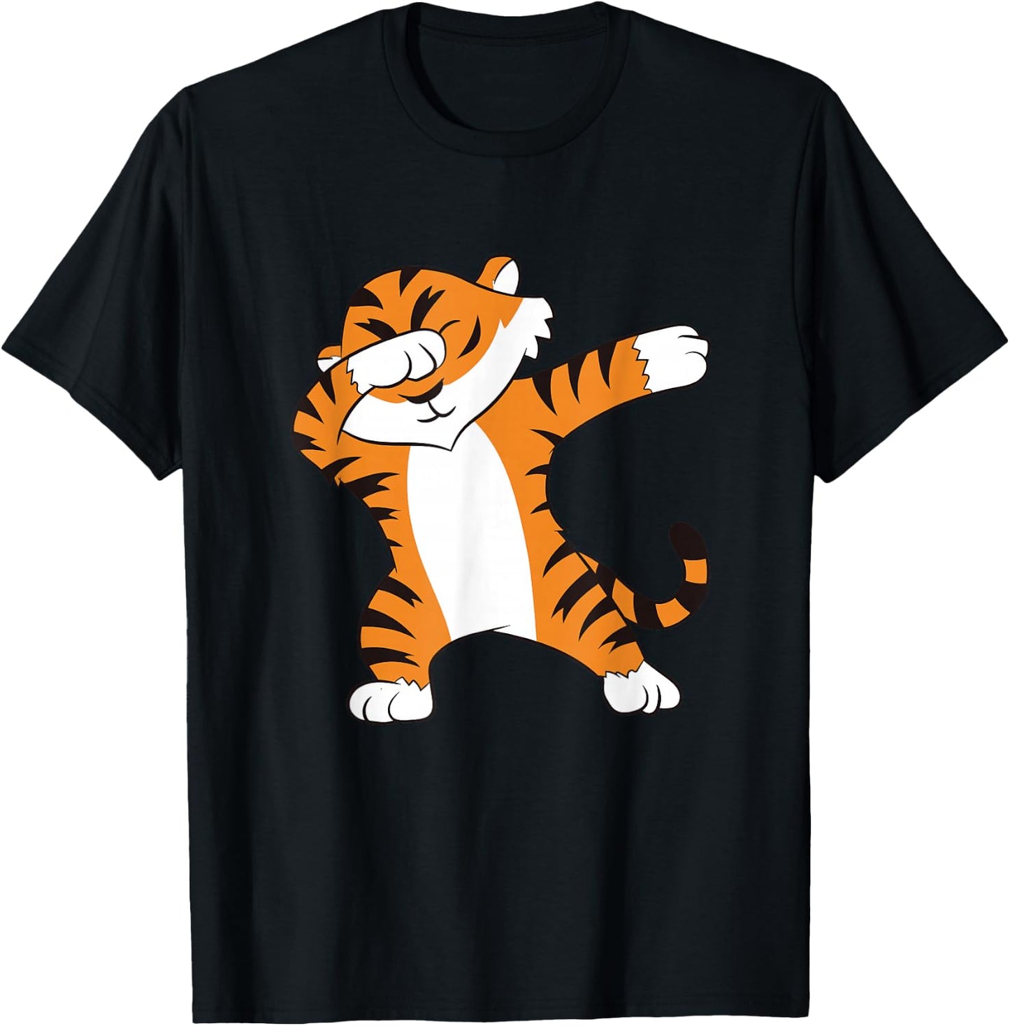 Tiger Dabbing Cute Tiger T-Shirt - T-Shirt | Black