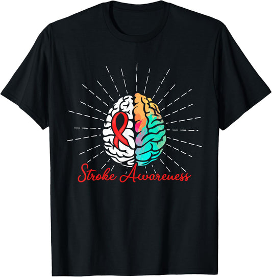 Stroke Awareness Survivor Treatment Strong Warrior T-Shirt - T-Shirt | Black