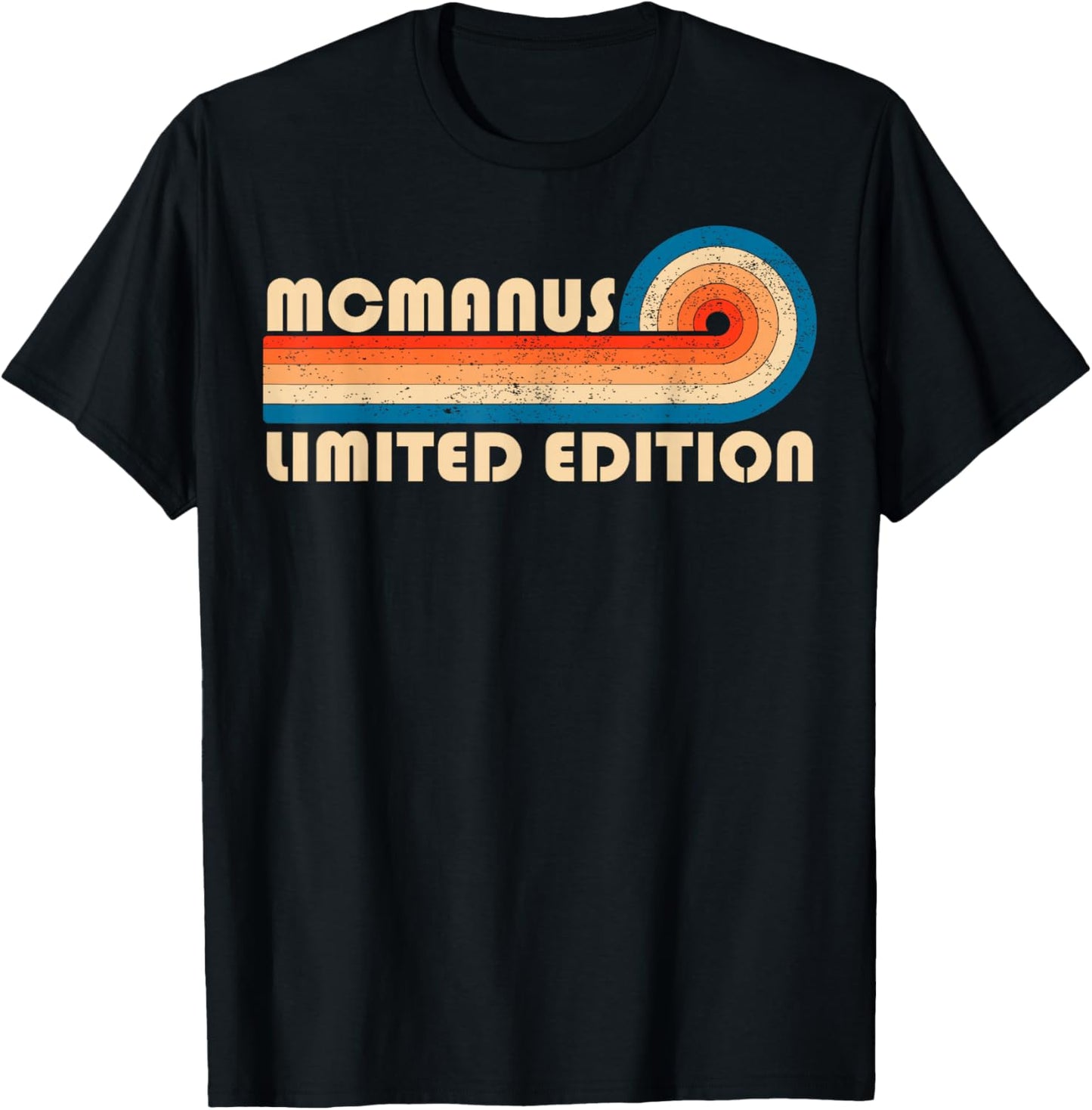 MCMANUS Surname Retro Vintage 80s 90s Birthday Reunion T-Shirt - T-Shirt | Black