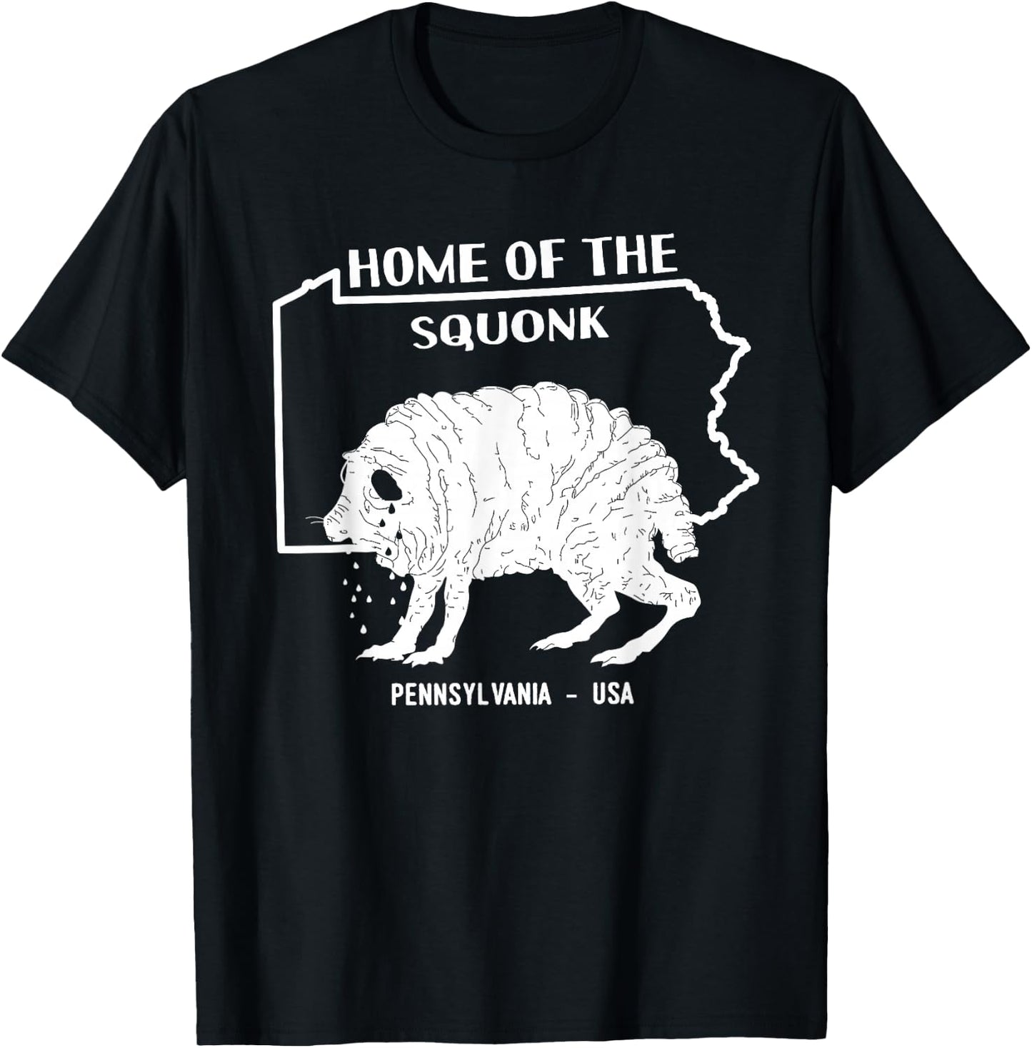 Home of the Squonk Cryptid Monster Sad Emo USA Pennsylvania T-Shirt - T-Shirt | Black