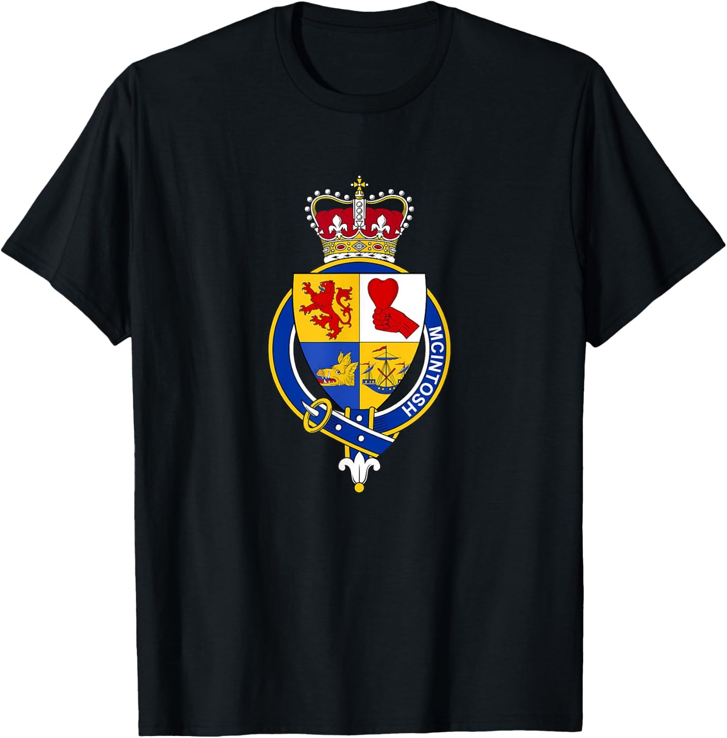 McIntosh Coat of Arms - Family Crest T-Shirt - T-Shirt | Black