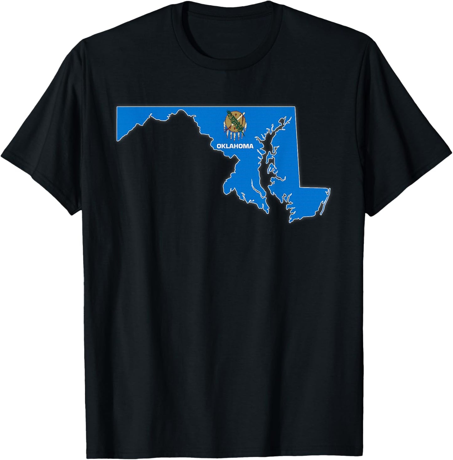 MARYLAND STATE MAP OKLAHOMA OK Flag Roots Men Women Gift T-Shirt - T-Shirt | Black
