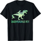 Daddysaurus T Rex Dinosaur Daddy Saurus Dad 2 Two Kids Dino T-Shirt - T-Shirt | Black