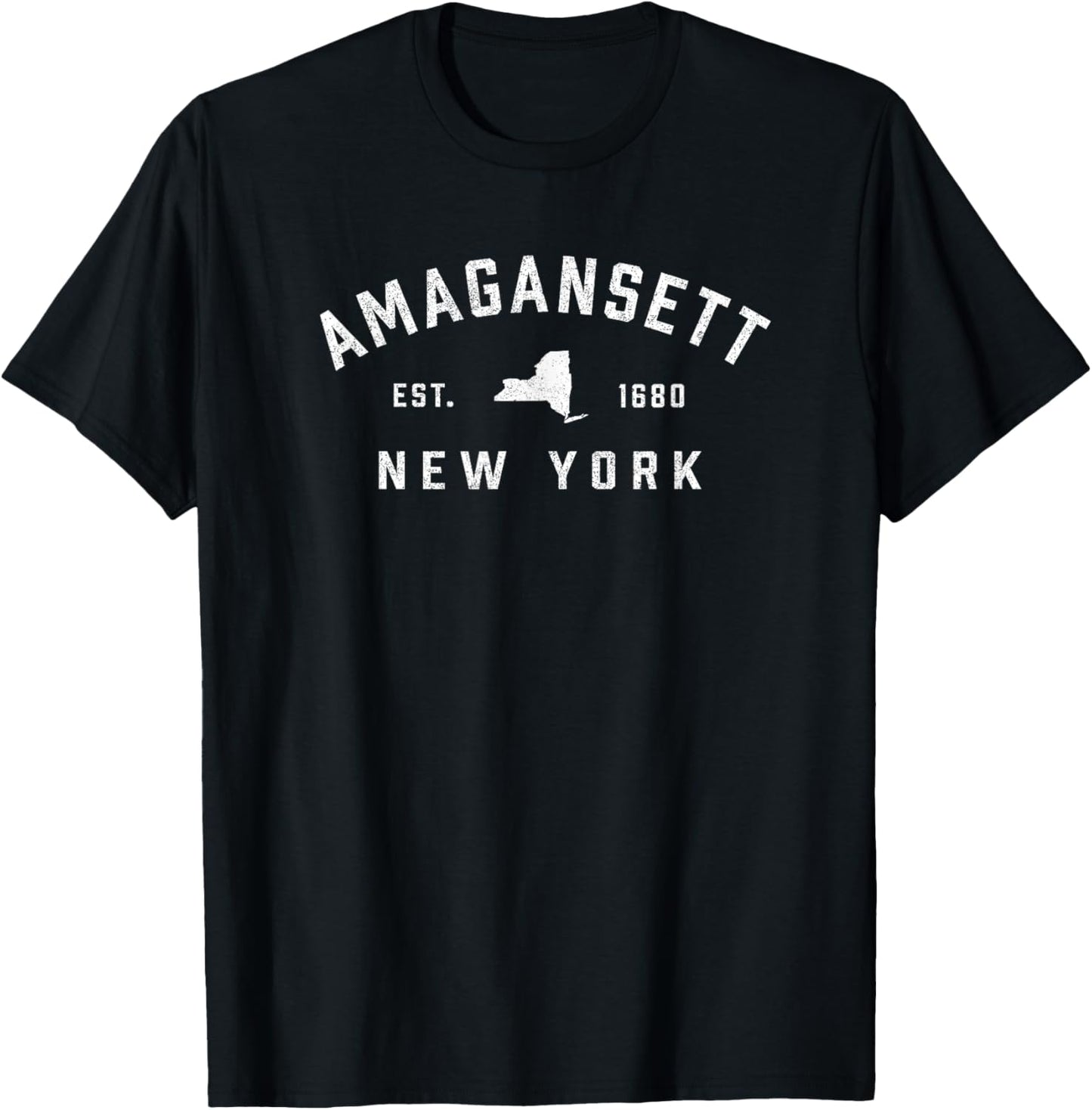 Amagansett New York Est 1680 Vintage Preppy Throwback T-Shirt - T-Shirt | Black