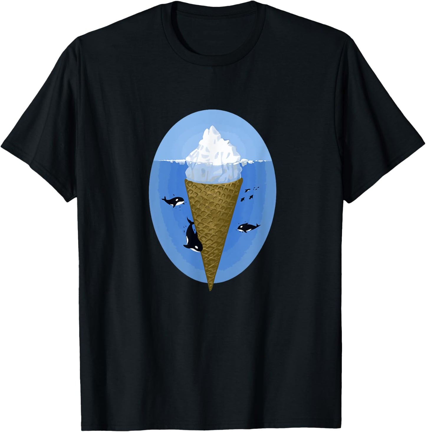 Ice cream cone Iceberg cute funny Women Kids T-Shirt - T-Shirt | Black