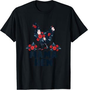 Mama Hen Funny Mother's Day Chicken Mom Farmer Farm T-Shirt - T-Shirt | Black