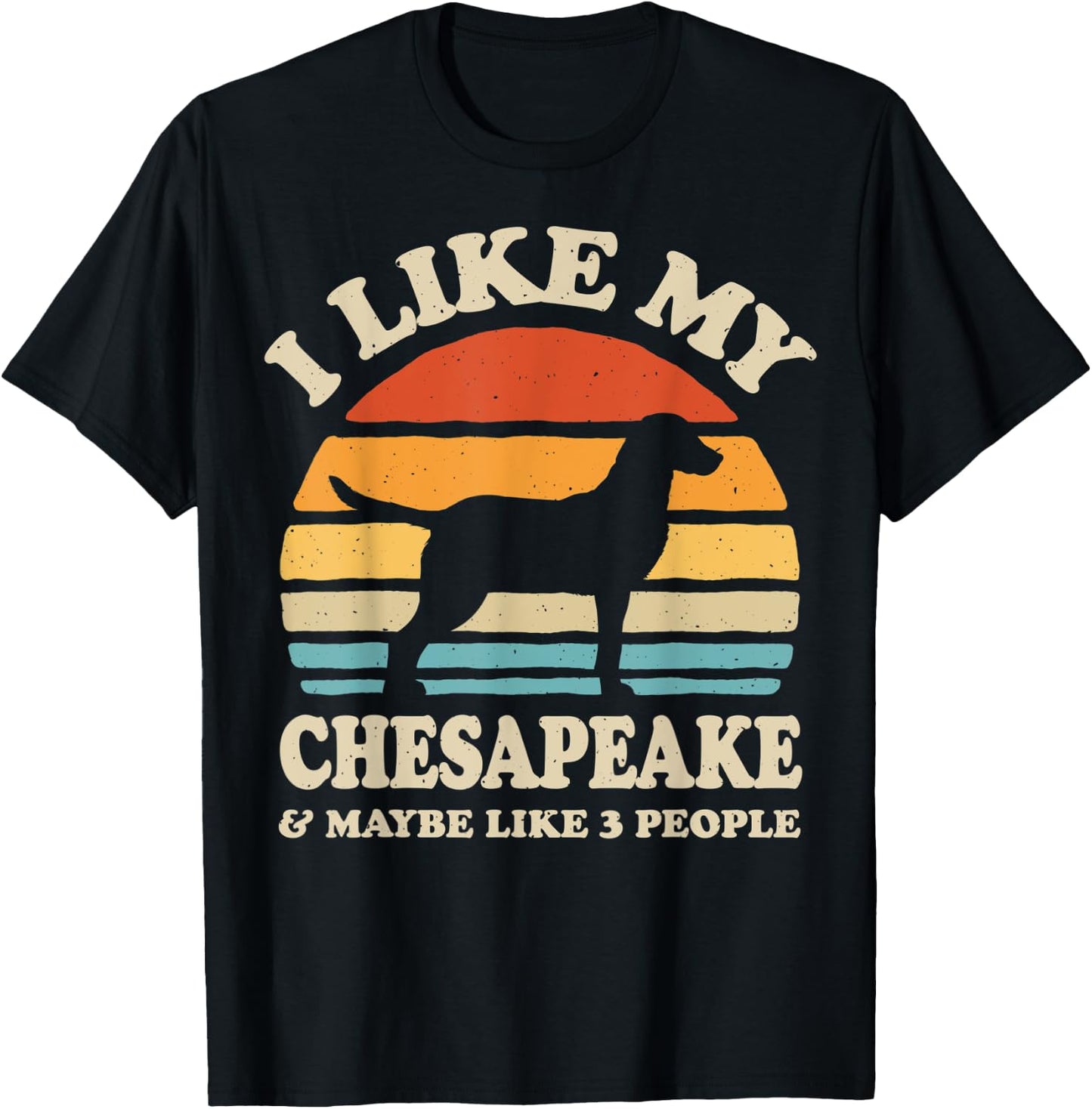I Like My Chesapeake Bay Retriever Chessie Dog Lover Retro T-Shirt - T-Shirt | Black