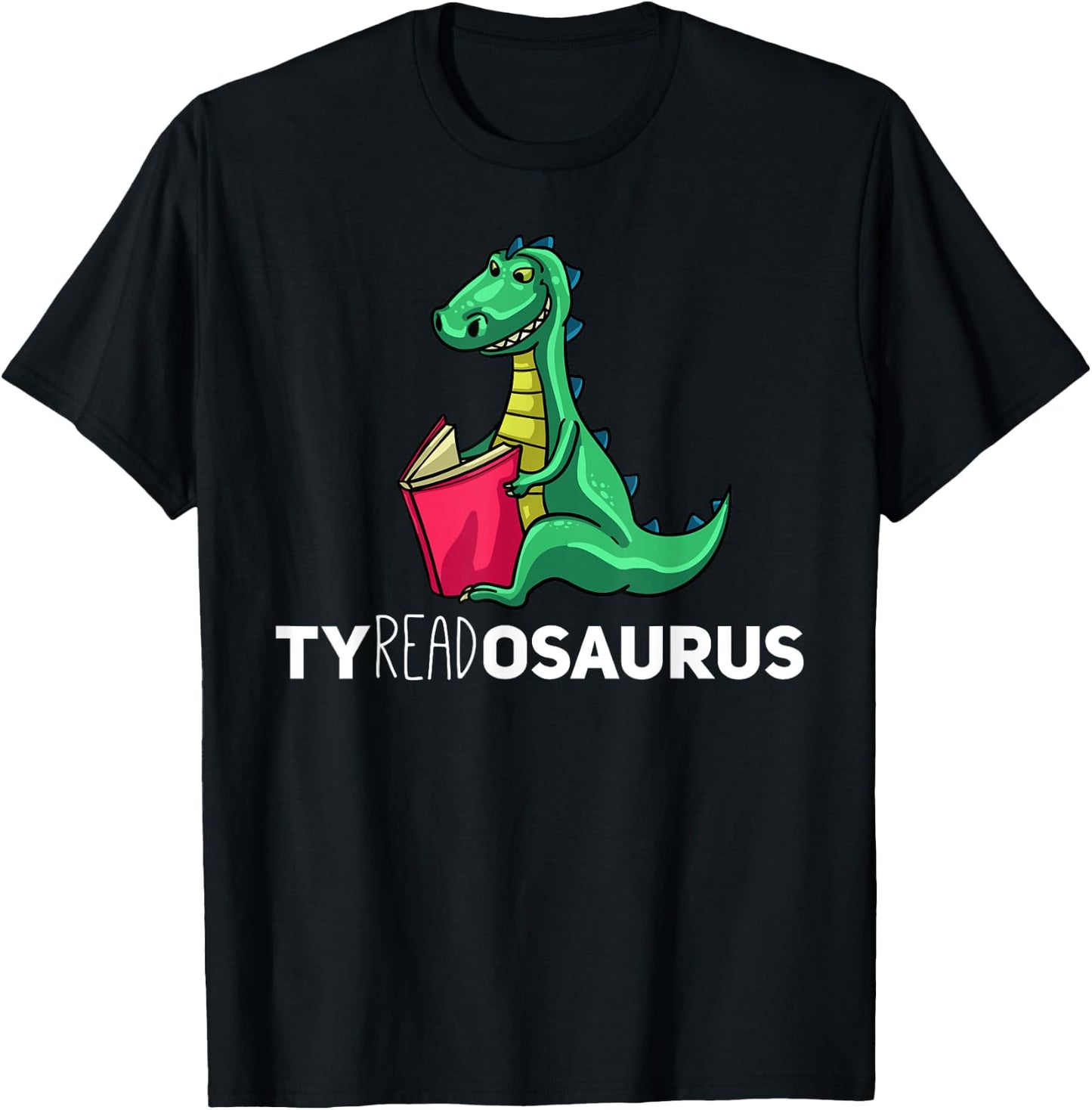 Teachersaurus Dinosaur Gift Reading Book Reader T-Shirt - T-Shirt | Black