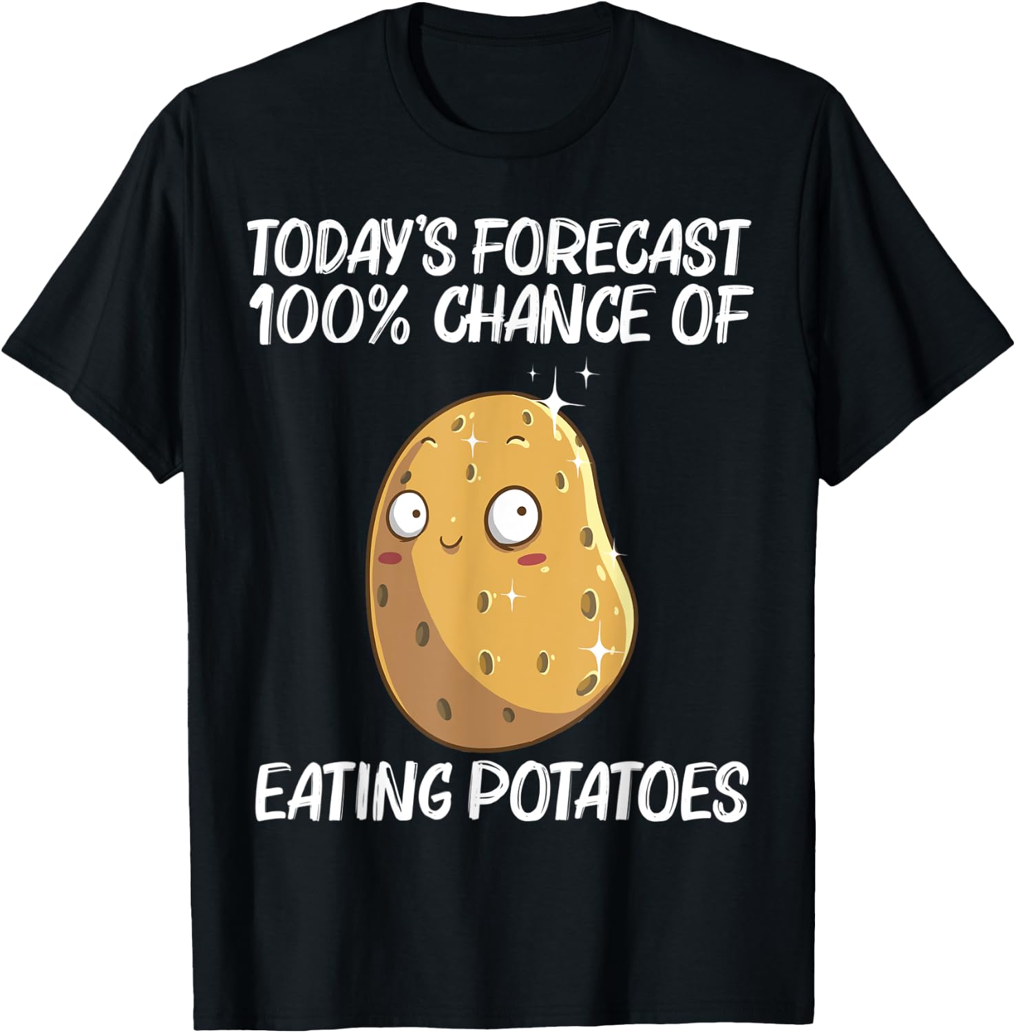 Cute Potato Gift Women Vegetable Baked Potato Lovers T-Shirt - T-Shirt | Black