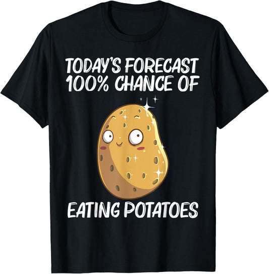 Cute Potato Gift Women Vegetable Baked Potato Lovers T-Shirt - T-Shirt | Black