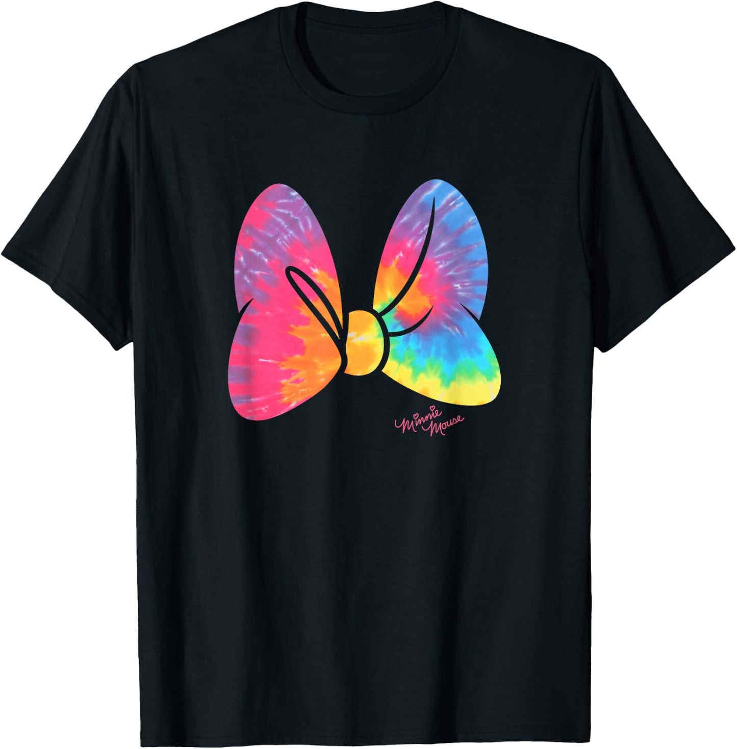 Disney Minnie Mouse Large Tie Dye Bow T-Shirt - T-Shirt | Black