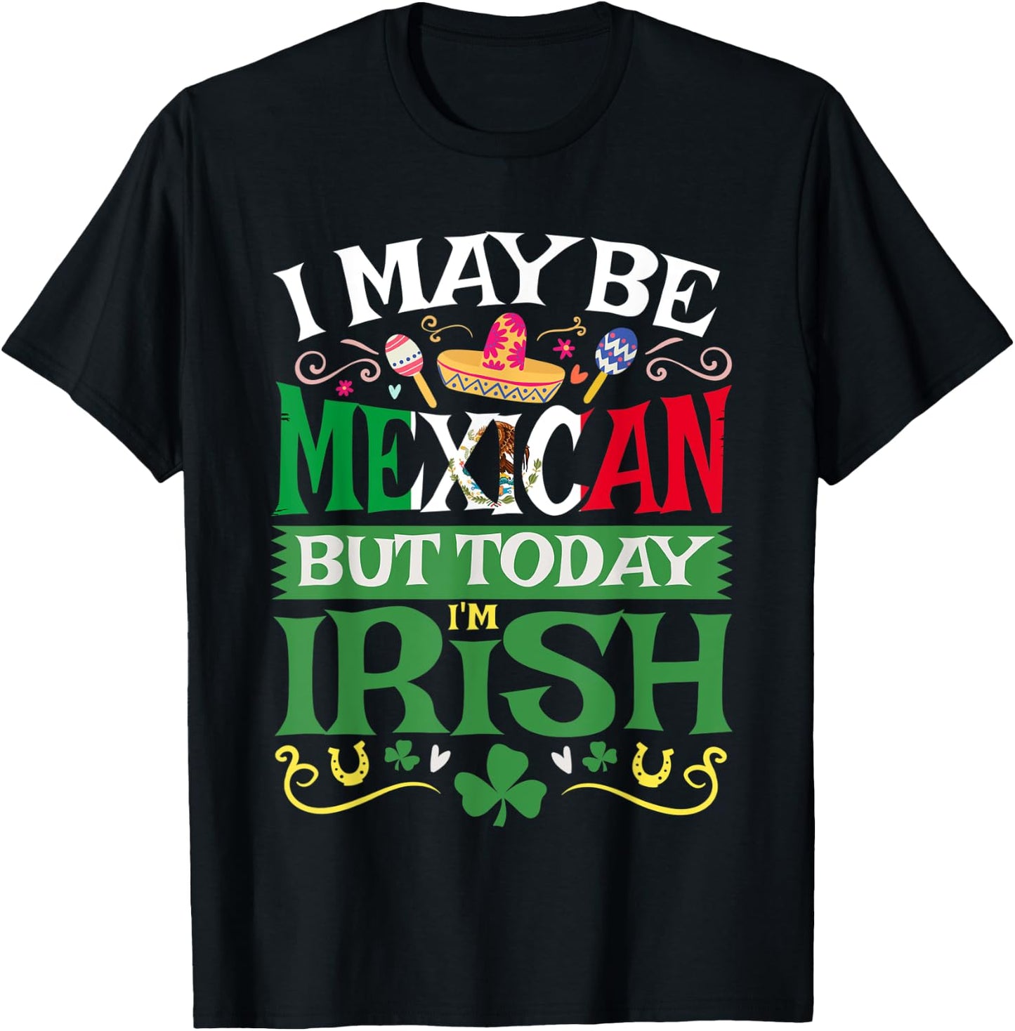 St. Saint Patrick's Day Mexican Latino Beer Shamrock Gift T-Shirt - T-Shirt | Black
