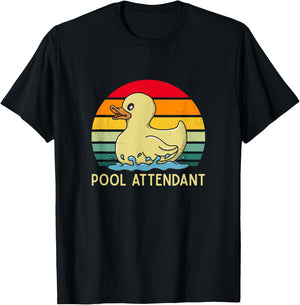 Pool Attendant - Retro Lifeguard swimming rubber duck cute T-Shirt - T-Shirt | Black