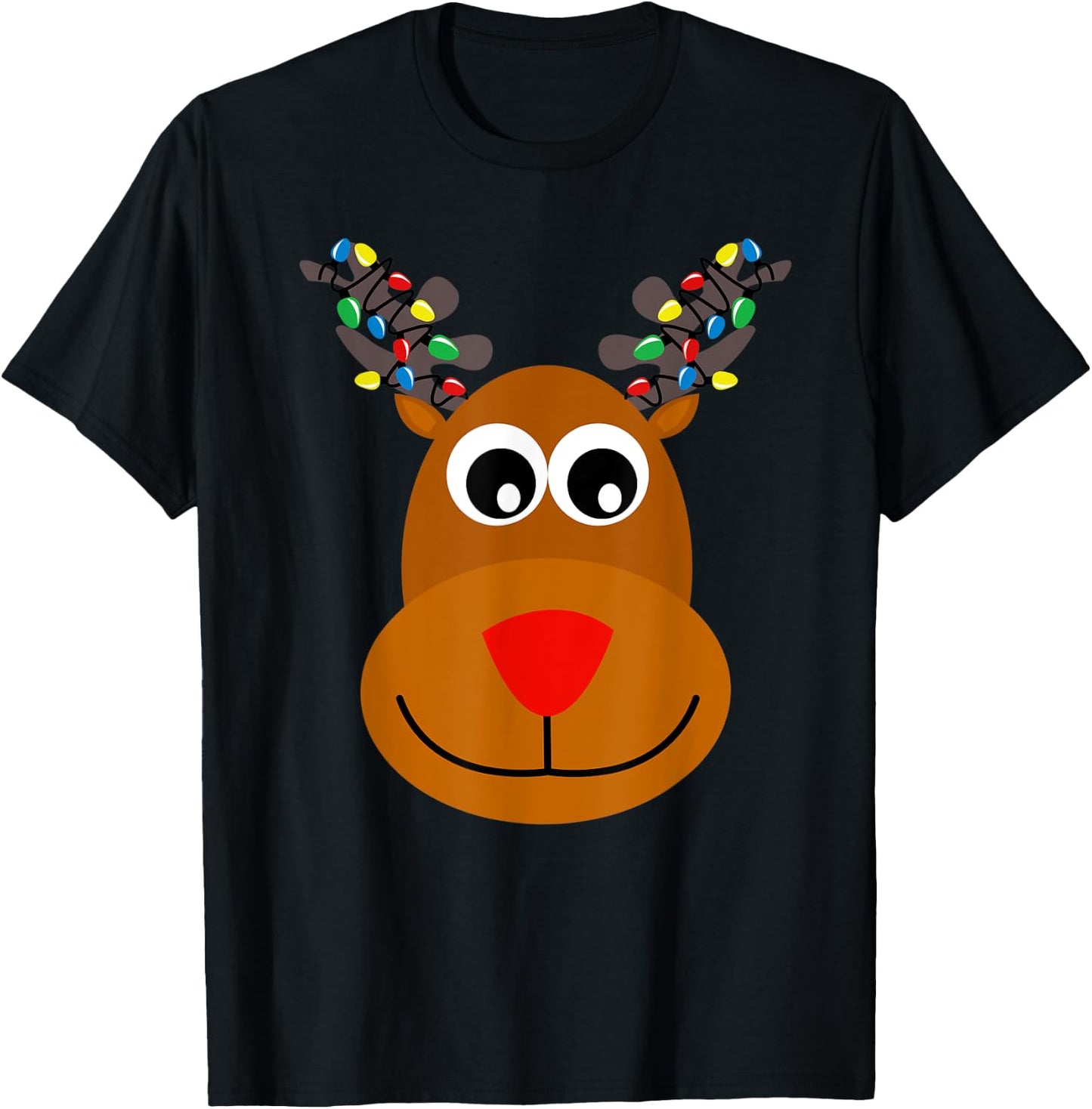 RUDOLPH Red Nose Reindeer | Santa Christmas T-Shirt - T-Shirt | Black