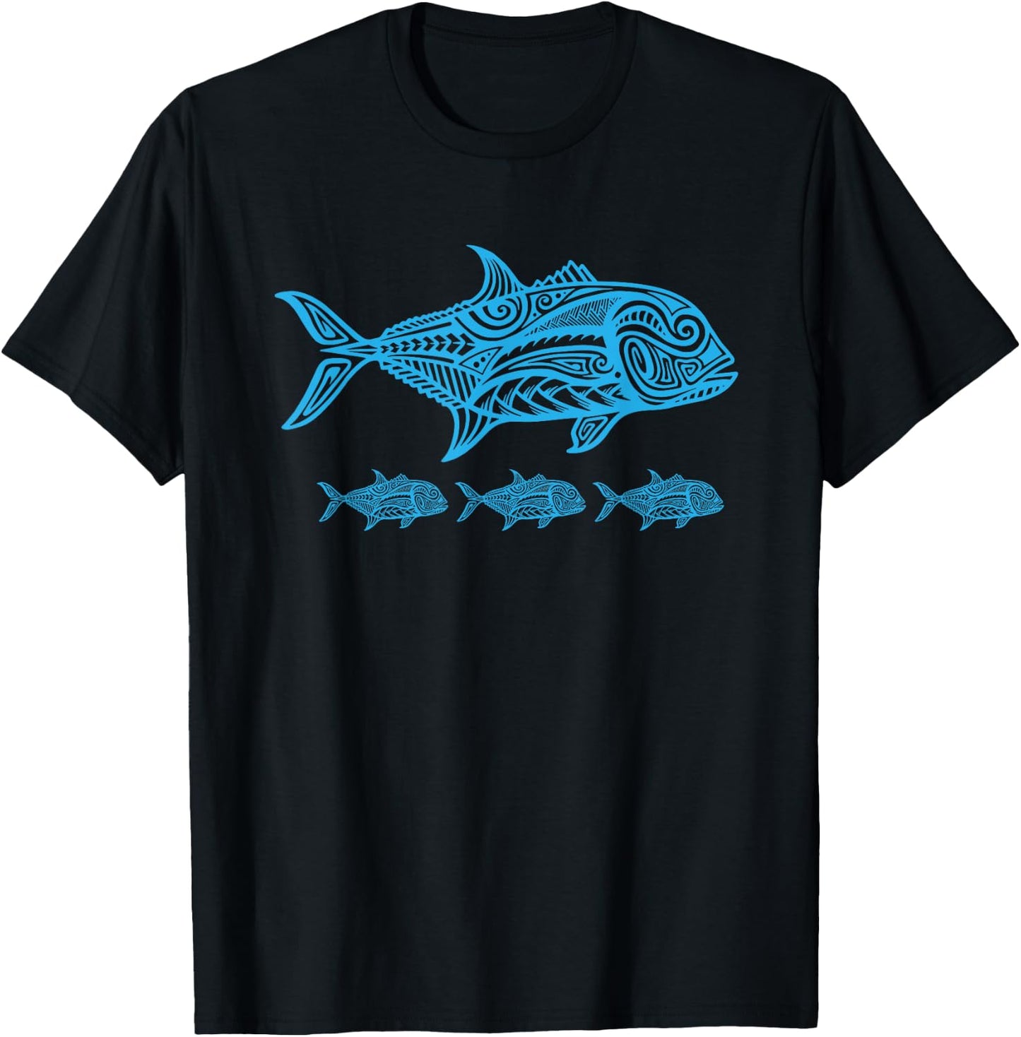 Ulua Fishing Native Hawaiian - Hawaiian Tribal T-Shirt - T-Shirt | Black