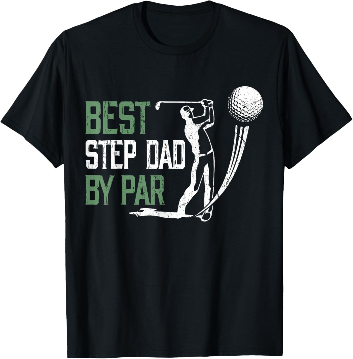 Best Step-Dad By Par Father's Day Gifts Golf Lover T-Shirt - T-Shirt | Black