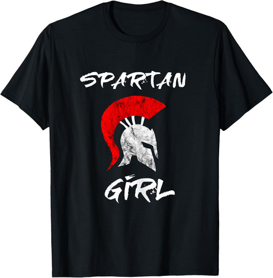 Spartan Girl Spartan Girl's Warrior Gladiators Helmet T-Shirt - T-Shirt | Black