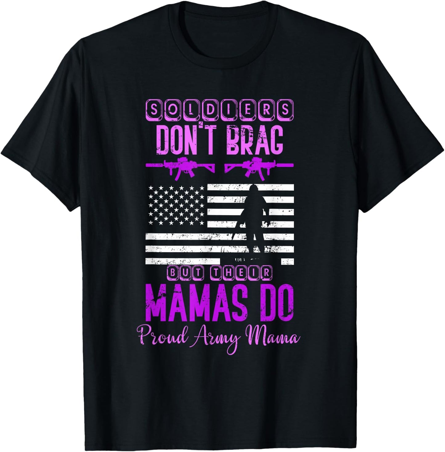 Soldiers Mom Mothers Day Gift Proud Army Mother T-Shirt - T-Shirt | Black