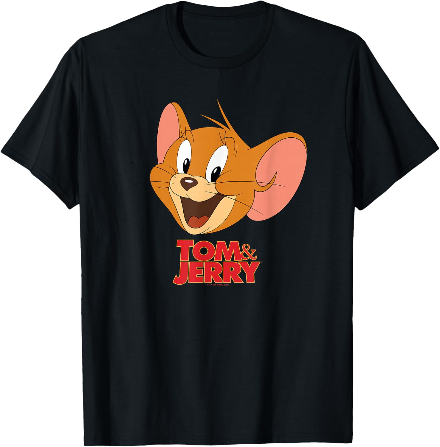 Tom & Jerry Movie Jerry Head Small T-Shirt - T-Shirt | Black