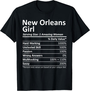 New Orleans Girl LA Louisiana Funny City Home Roots USA Gift Small T-Shirt - T-Shirt | Black