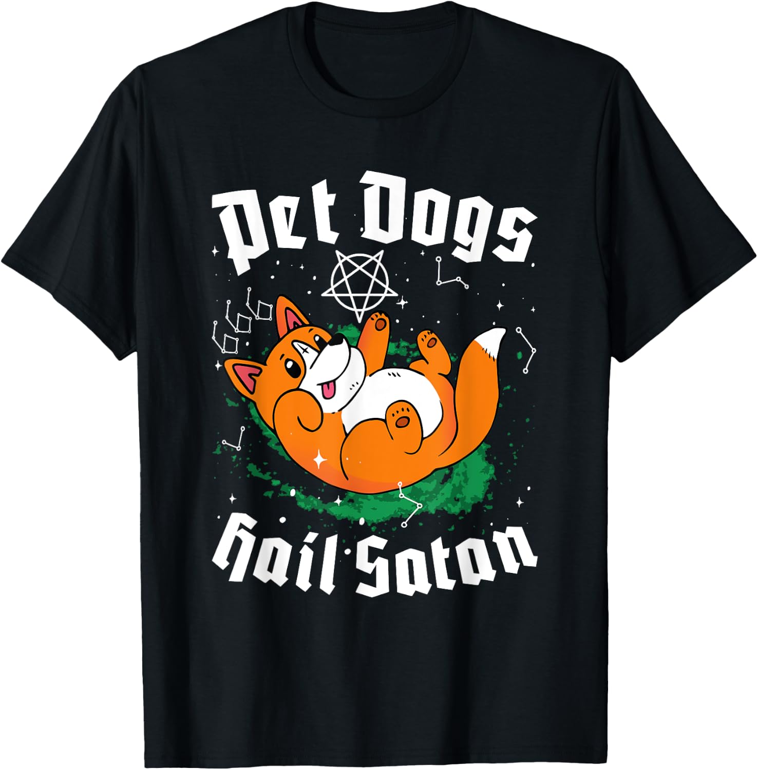 Pet Dogs Hail Satan Kawaii Satanic Dog Astrology Witchcraft Men Women T-Shirt - T-Shirt | Black