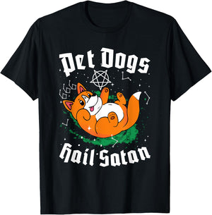 Pet Dogs Hail Satan Kawaii Satanic Dog Astrology Witchcraft Men Women T-Shirt - T-Shirt | Black