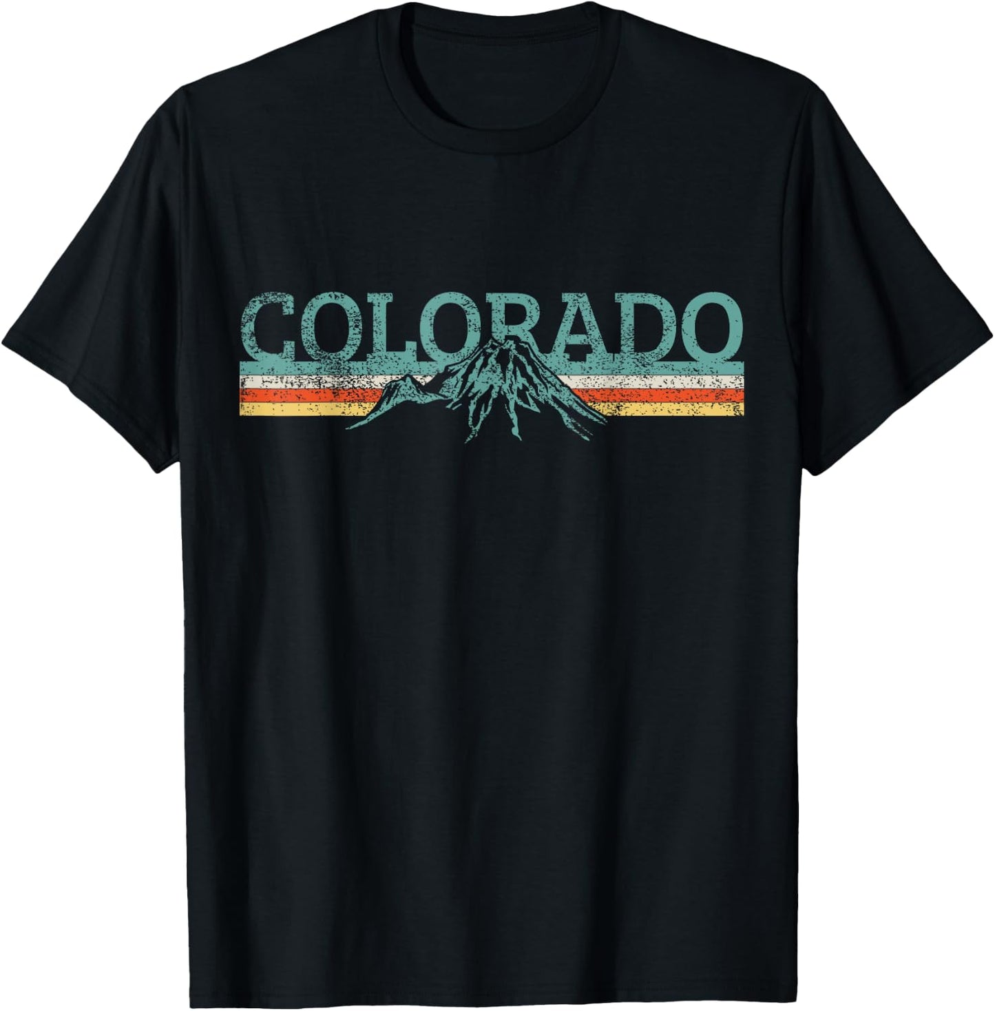 Colorado Retro Hiking Travel T-Shirt - T-Shirt | Black