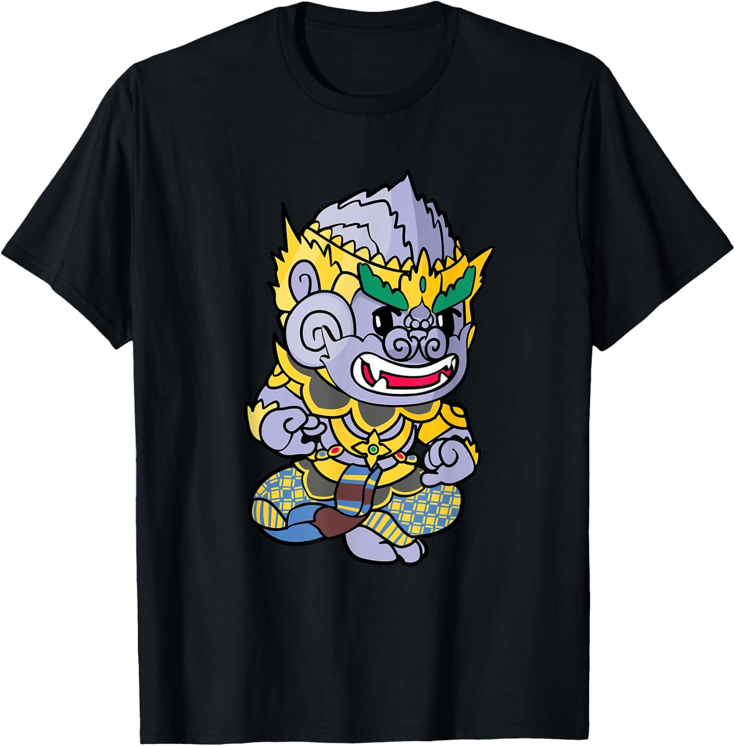 Cambodian Khmer Thai and Lao Hanuman Idol Monkey King Hero T-Shirt - T-Shirt | Black