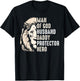 Man Of God Husband Daddy Protector Hero Lion Father's Day T-Shirt - T-Shirt | Black