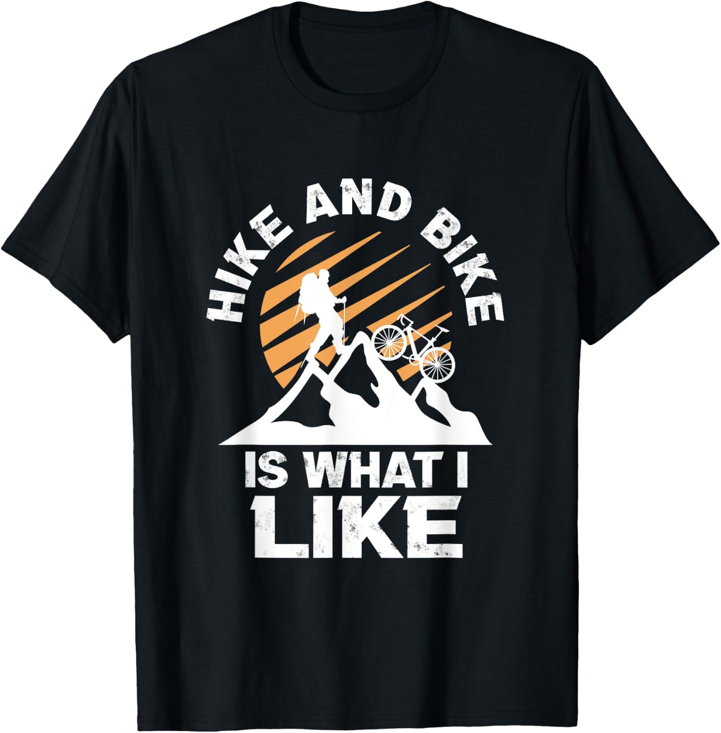 Hiking Mountains Bicycle Mountain Bike Biker Pedals Gift T-Shirt - T-Shirt | Black