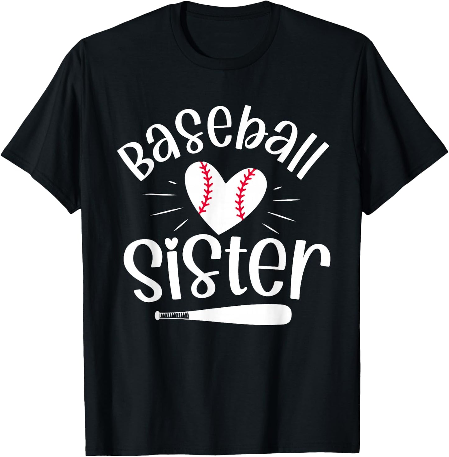 Baseball Sister Funny for Baseball Sisters Fans T-Shirt - T-Shirt | Black