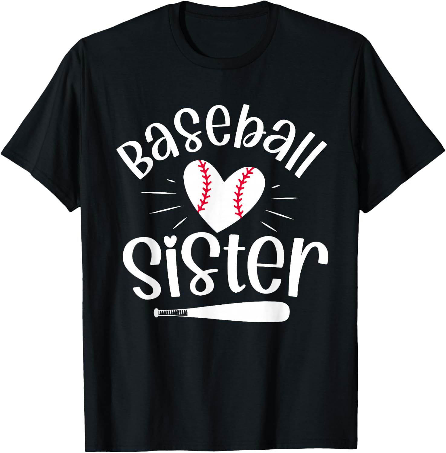 Baseball Sister Funny for Baseball Sisters Fans T-Shirt - T-Shirt | Black