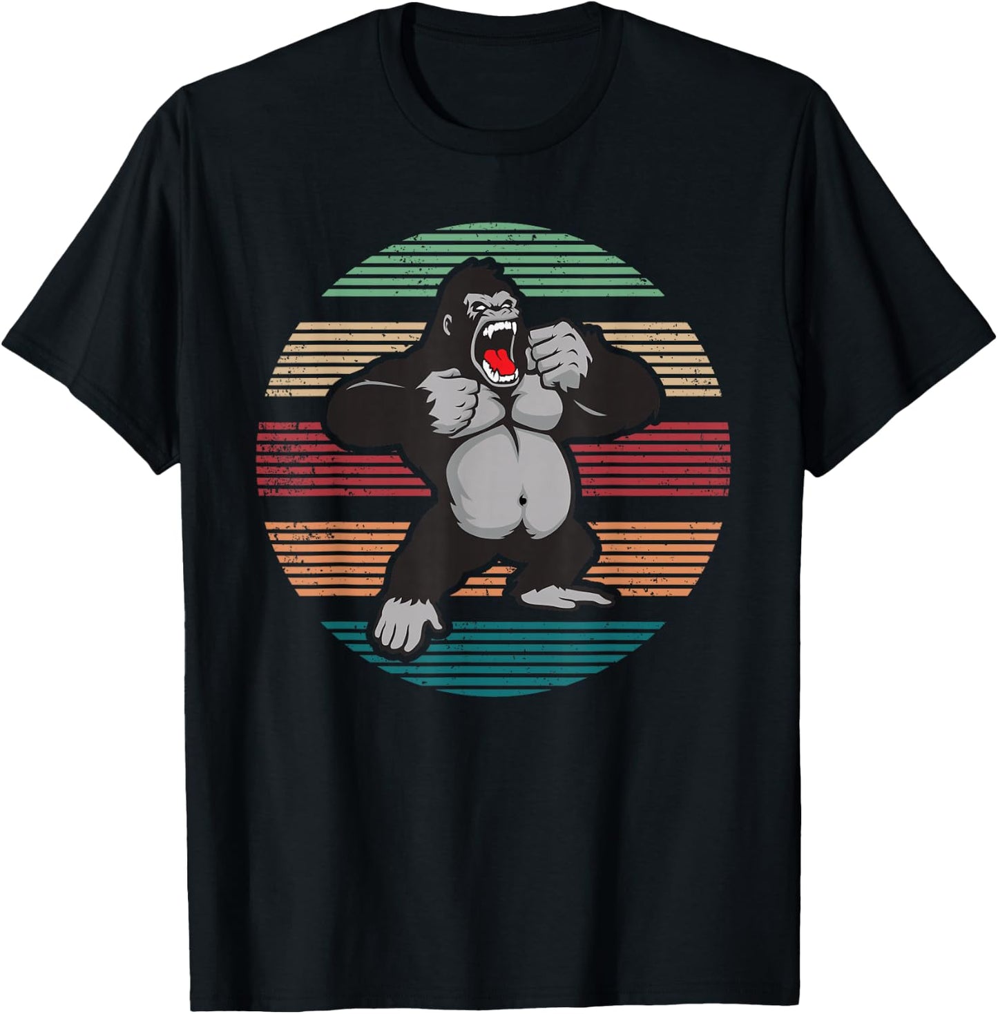 Gorillas Lover Gift Vintage Retro Gorilla T-Shirt - T-Shirt | Black