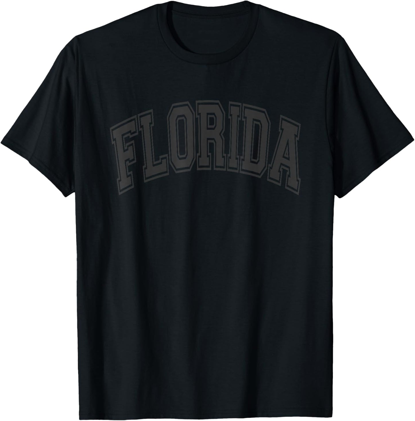 Florida Arched Style Black Text and Outline T-Shirt - T-Shirt | Black