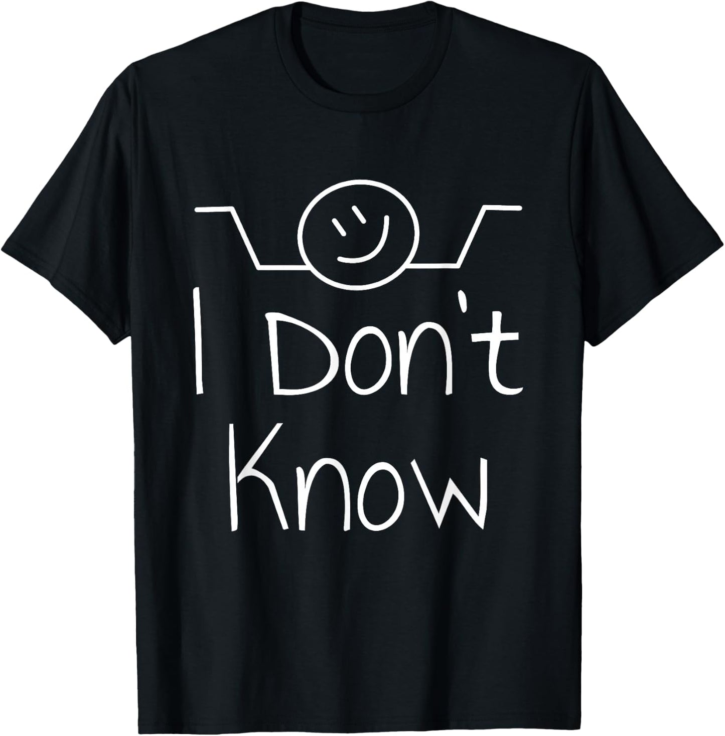 I Don't Know Hand Drawn Shrug Funny Men Women T-Shirt - T-Shirt | Black