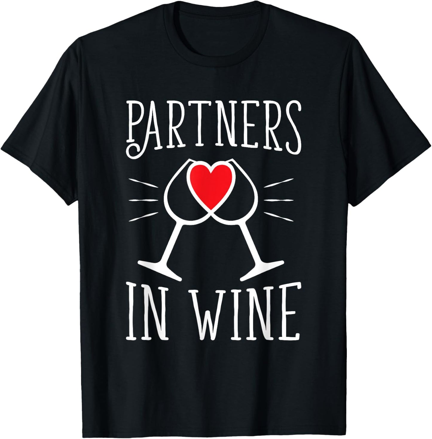 Partners In Wine Drinking Alcohol T-Shirt - T-Shirt | Black