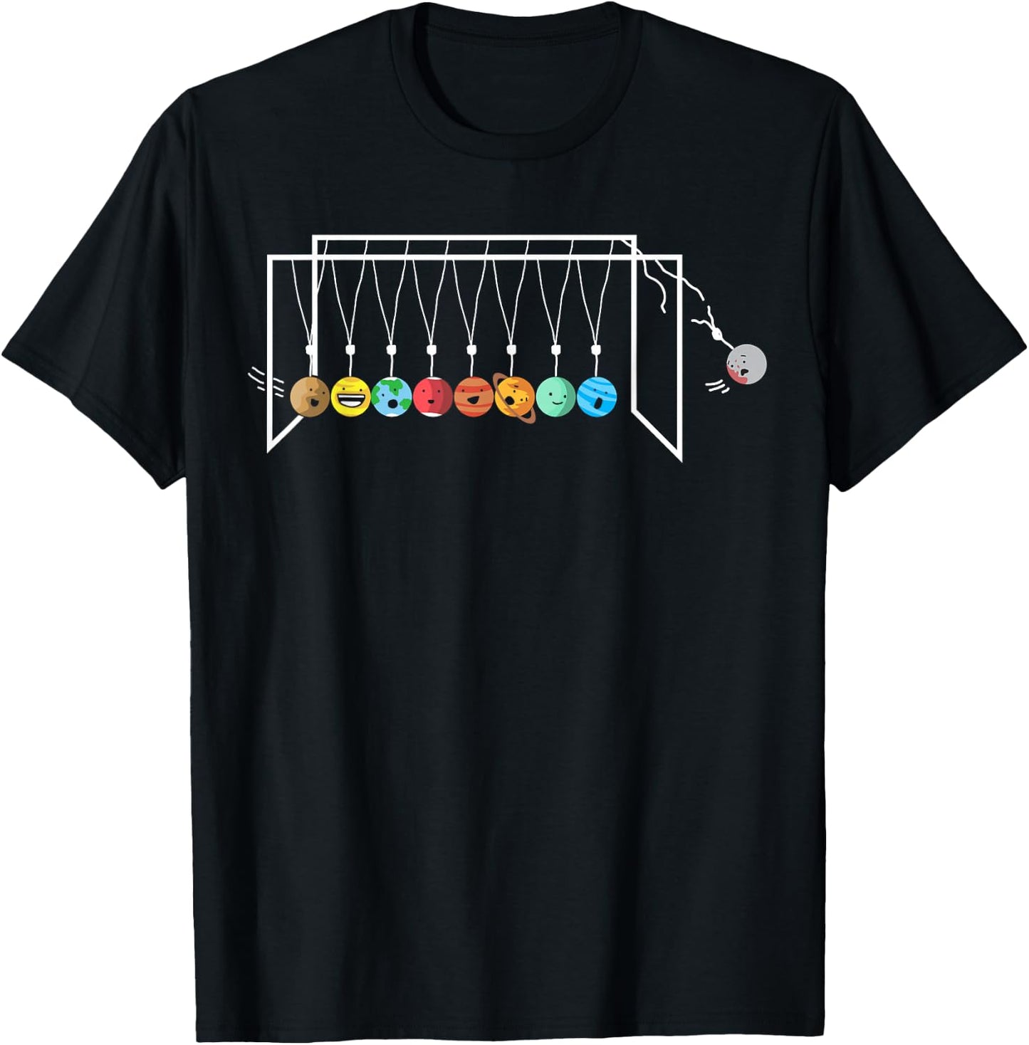 Funny Astrophysicist Shirt Planets Newton´s Cradle T-Shirt - T-Shirt | Black