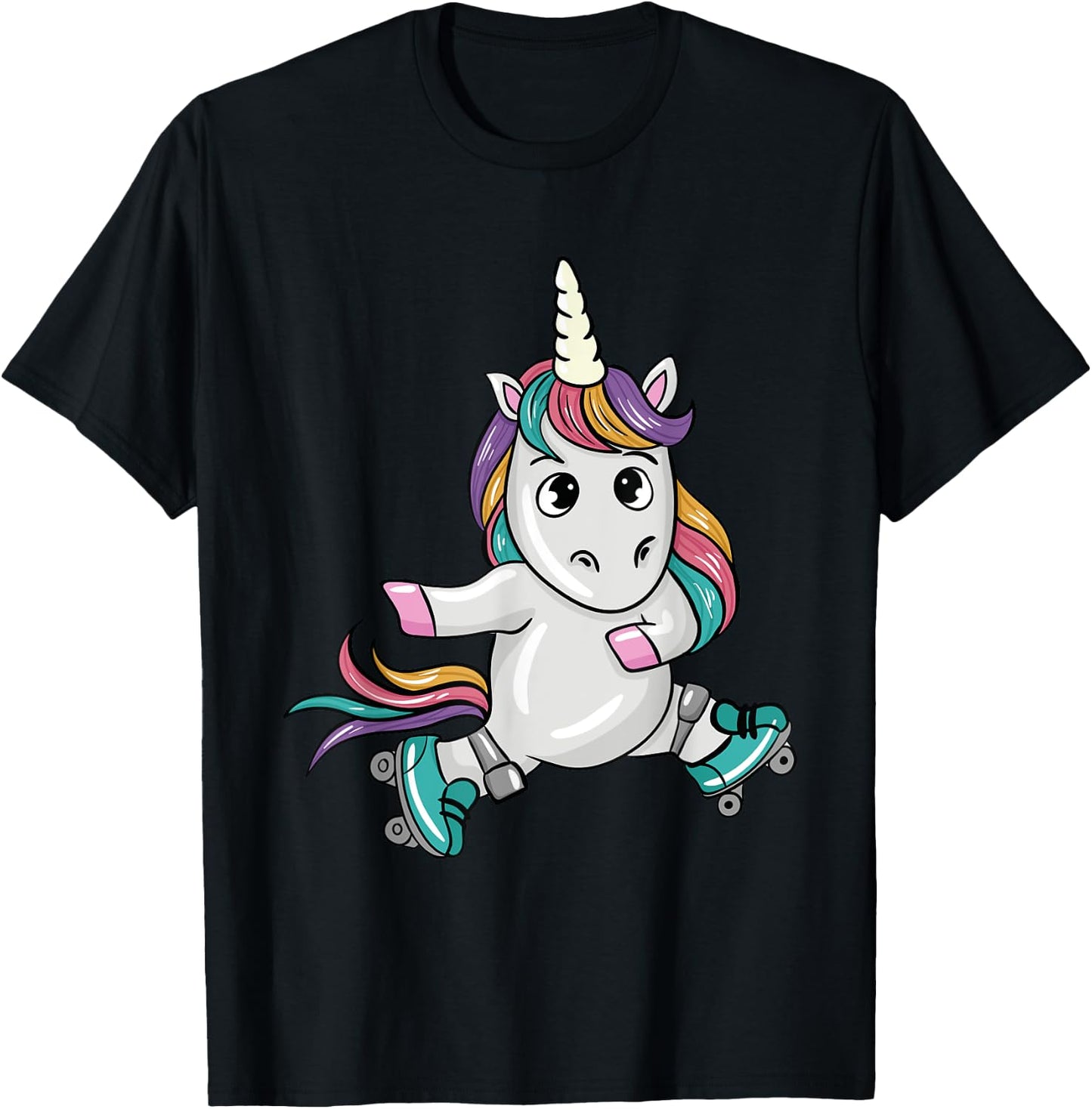 Unicorn Roller Skates Lover Gifts Roller Skating Lover Gift T-Shirt - T-Shirt | Black