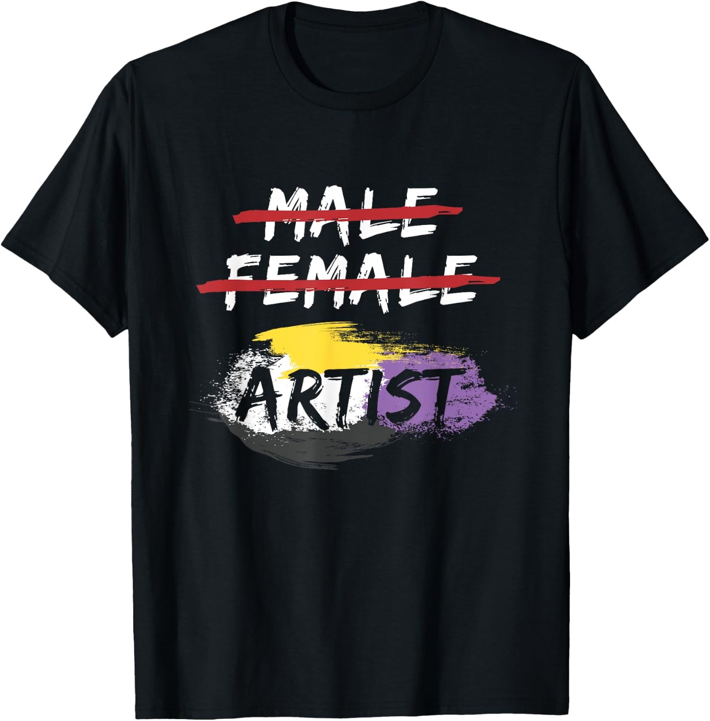 Agender Genderfluid Artist Gift Non Binary T-Shirt - T-Shirt | Black