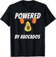 Powered By Avocados Barbell Gym - Avocado Lover & Guacamole T-Shirt - T-Shirt | Black