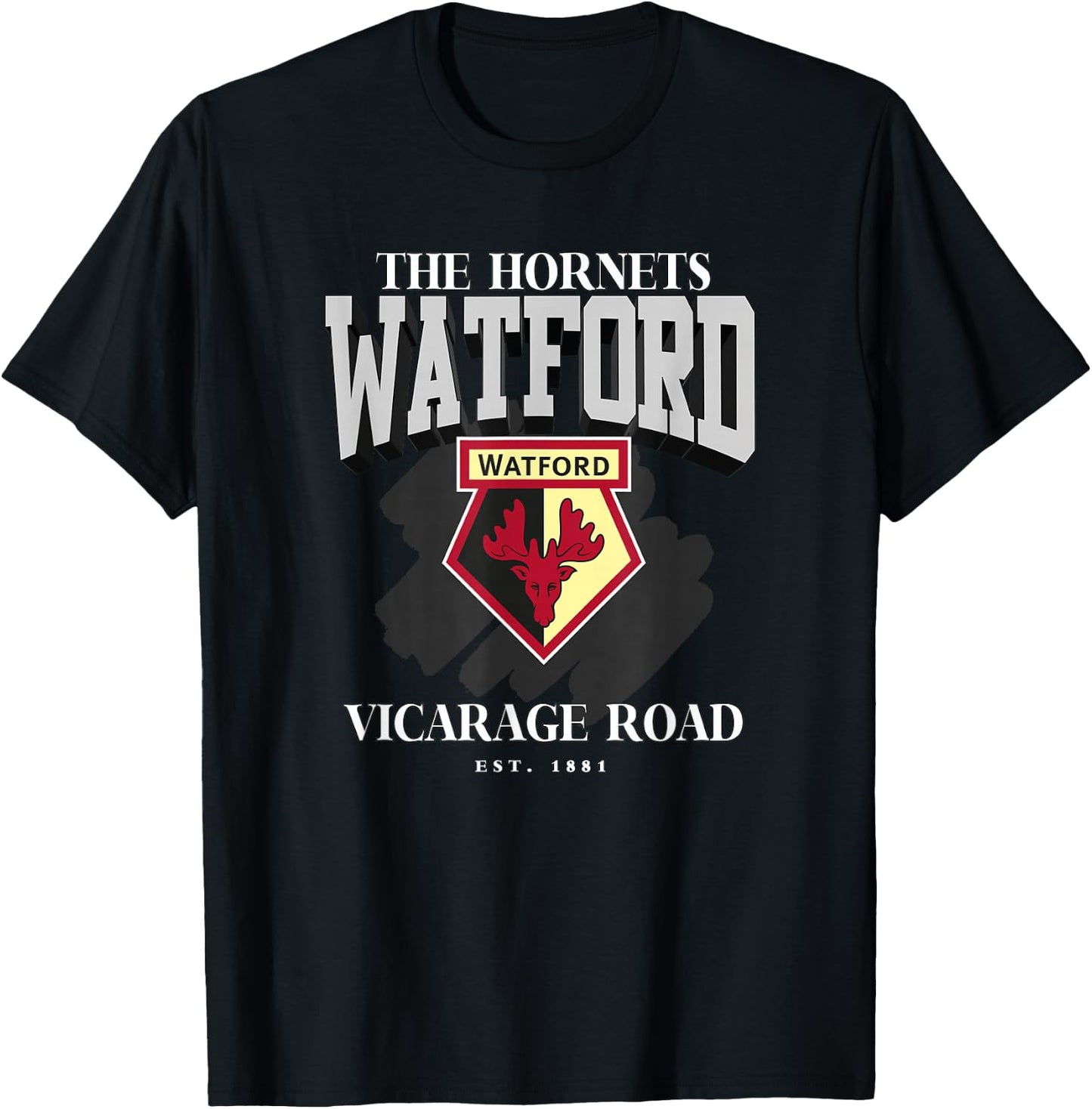 Watford FC The Hornets Vicarage Road Est. 1881 T-Shirt - T-Shirt | Black