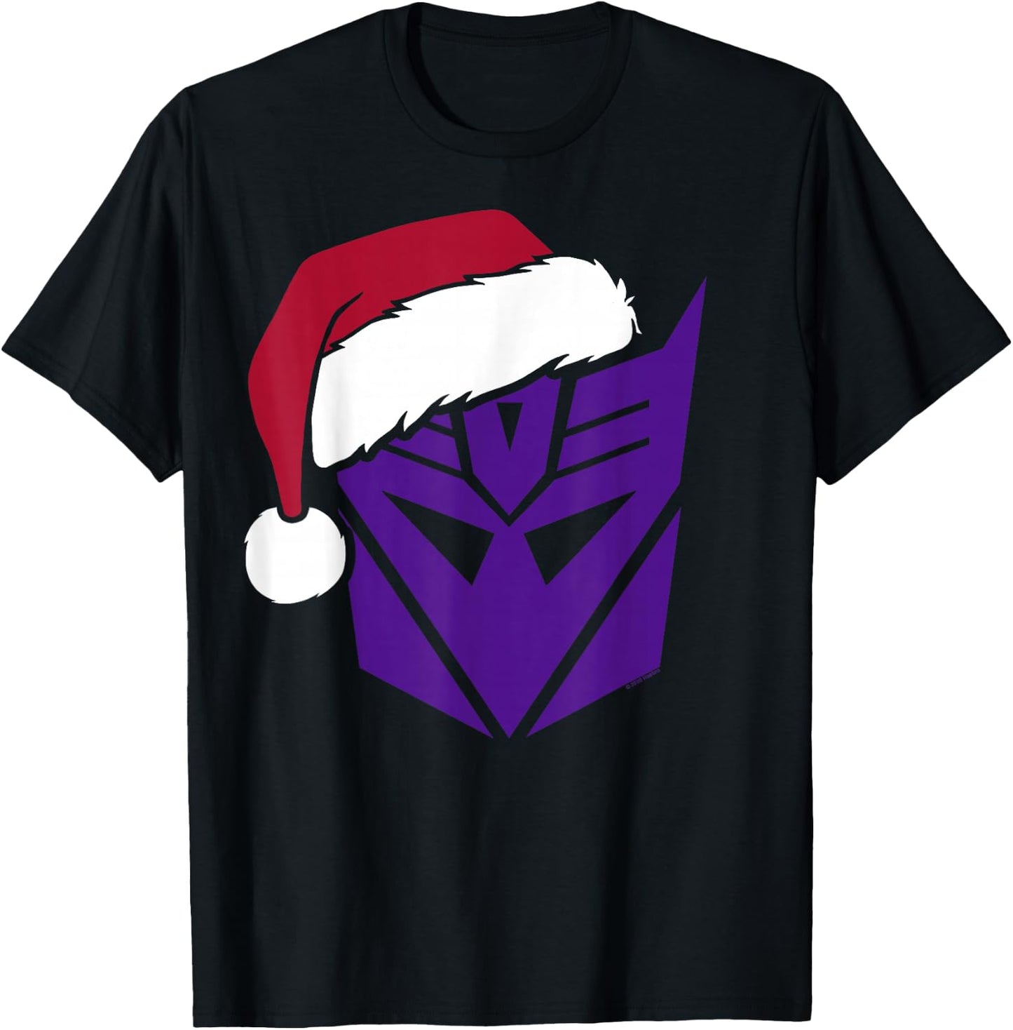 Transformers Christmas Decepticons Santa Hat Logo T-Shirt - T-Shirt | Black