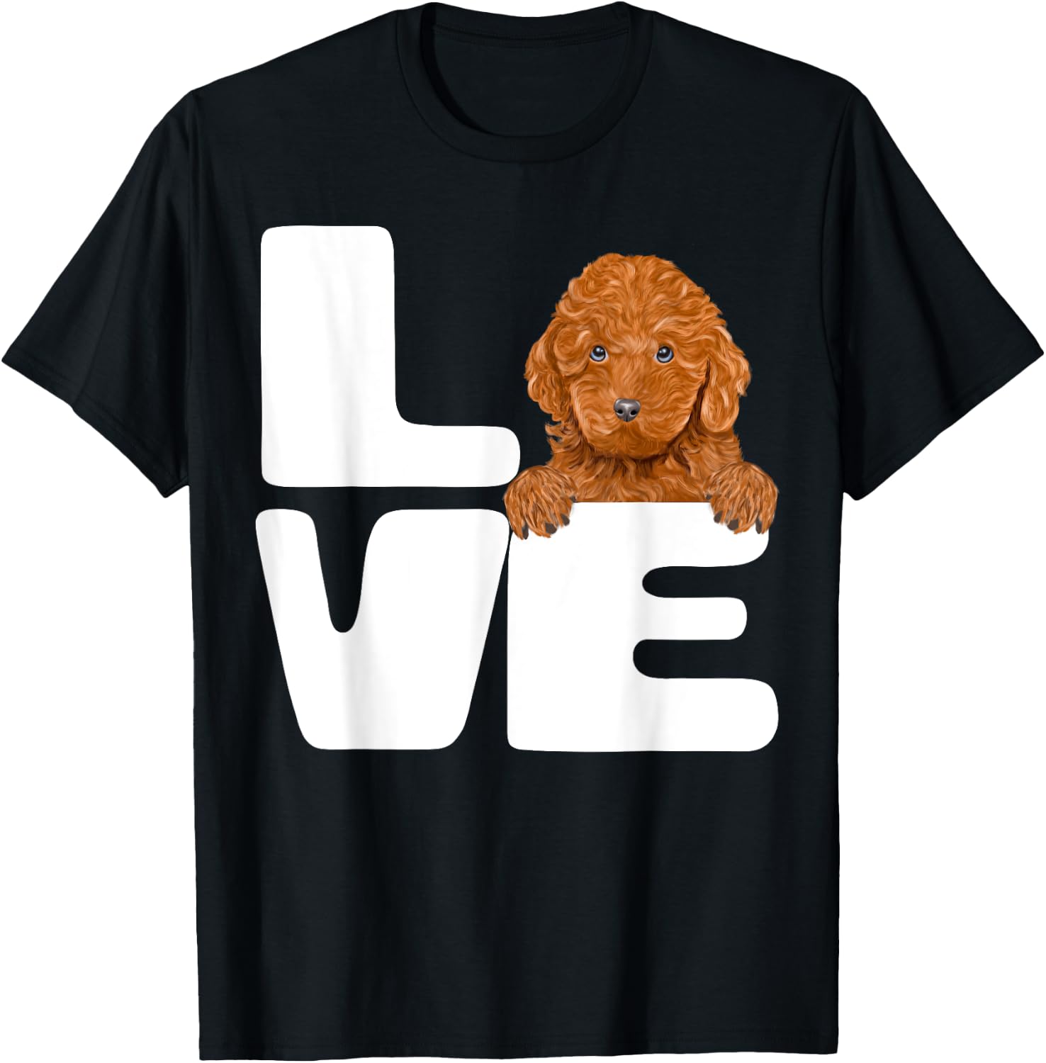 I Love My Brown Poodle Dog Lover Women Girls Kids T-Shirt - T-Shirt | Black