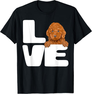 I Love My Brown Poodle Dog Lover Women Girls Kids T-Shirt - T-Shirt | Black