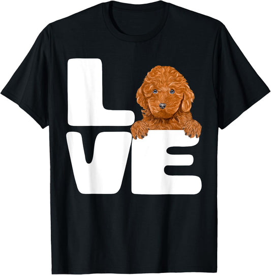 I Love My Brown Poodle Dog Lover Women Girls Kids T-Shirt - T-Shirt | Black