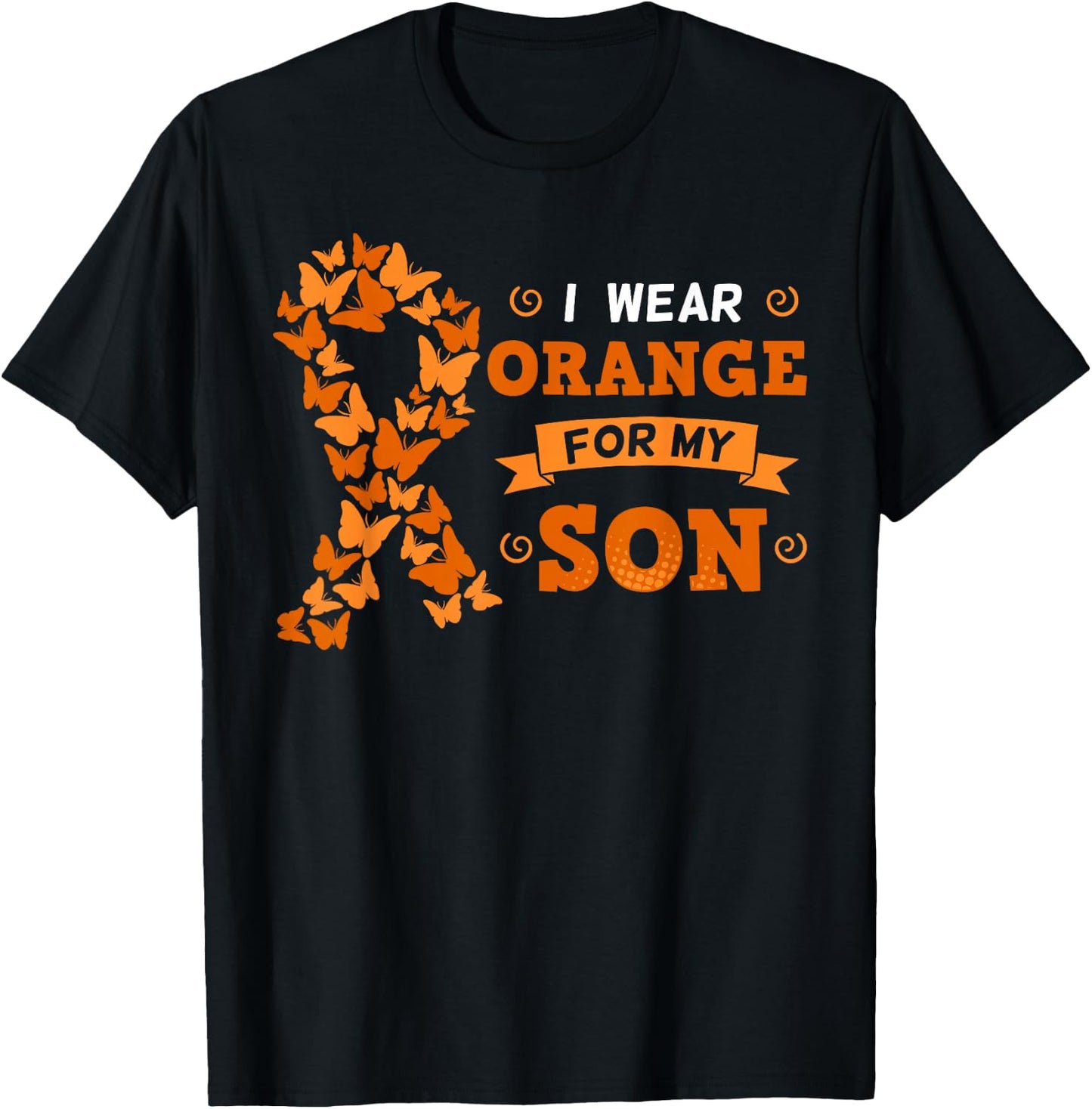 I Wear Orange For My Son Leukemia Blood Cancer Cells Patient T-Shirt - T-Shirt | Black