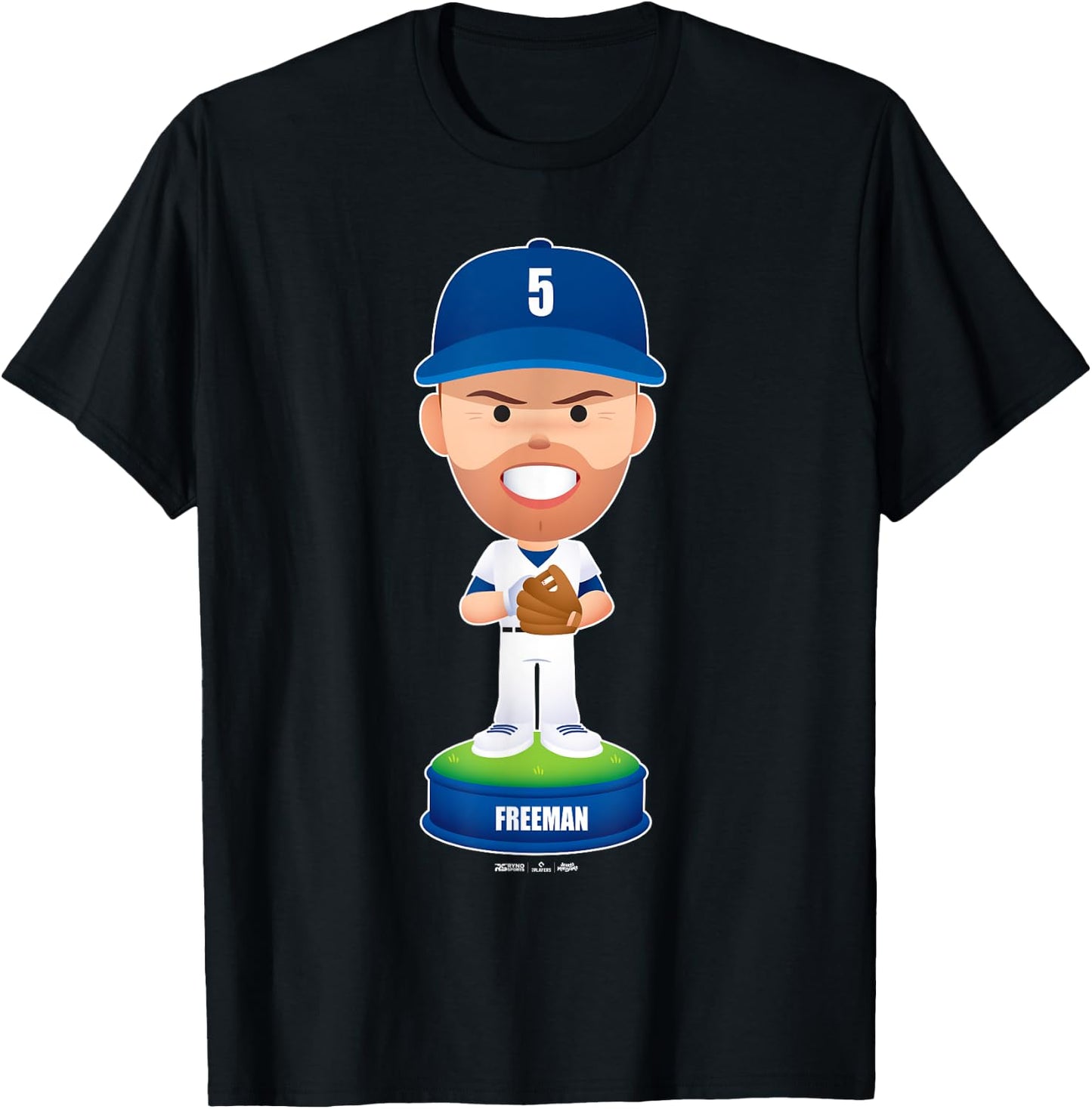 Freddie Freeman Los Angeles Baseball Bobblehead MLBPA T-Shirt - T-Shirt | Black