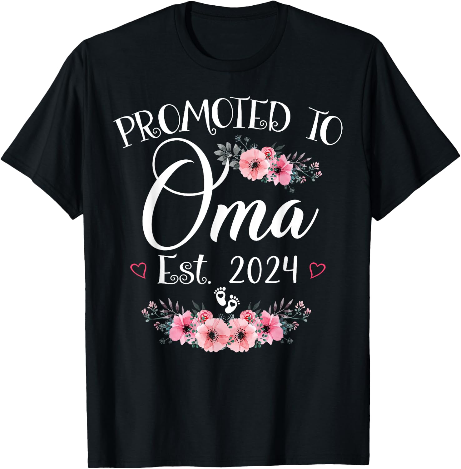 Promoted To Oma 2024 Mother's Day Soon To Be Mom Pregnancy T-Shirt - T-Shirt | Black