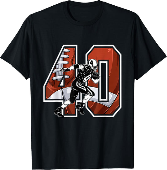 I'm 40 Years Old Football Player 40th Birthday Party Boys T-Shirt - T-Shirt | Black